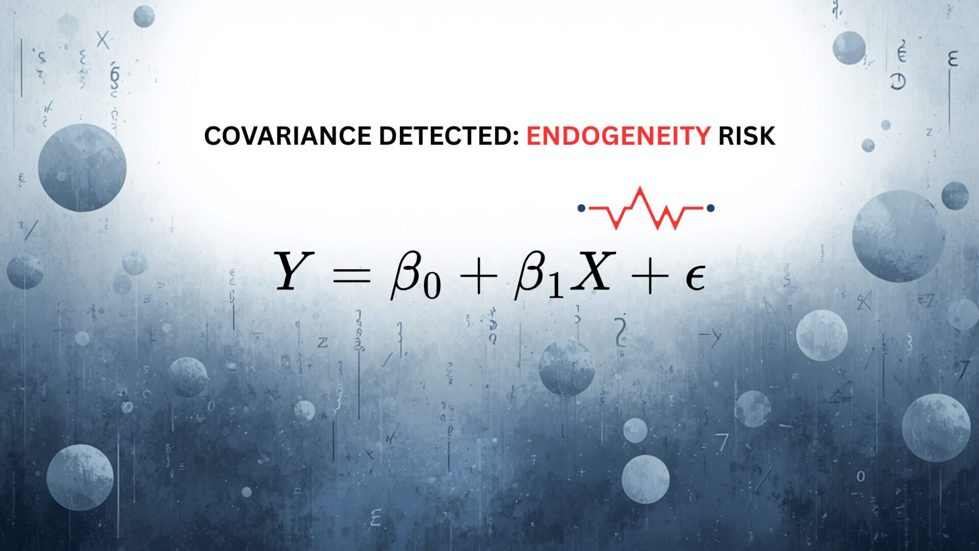 Structural equation showing endogeneity risk for Q1 journal submission audit.