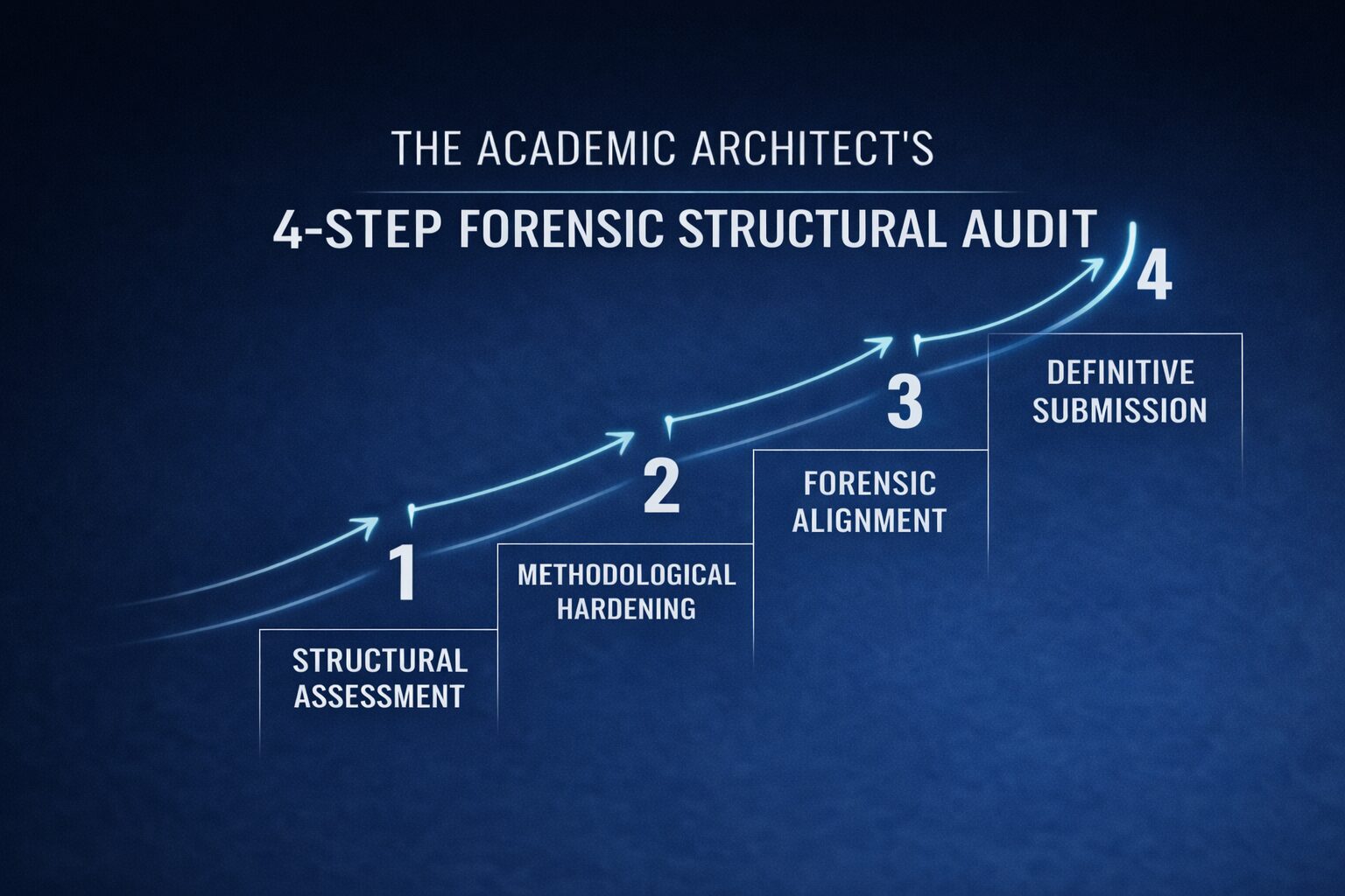 An image showing the proprietary 4-Step Structural Audit Methodology of The Academic Architect